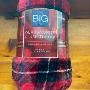 The BIG one plush throw. Super soft, oversized. Red plaid.
